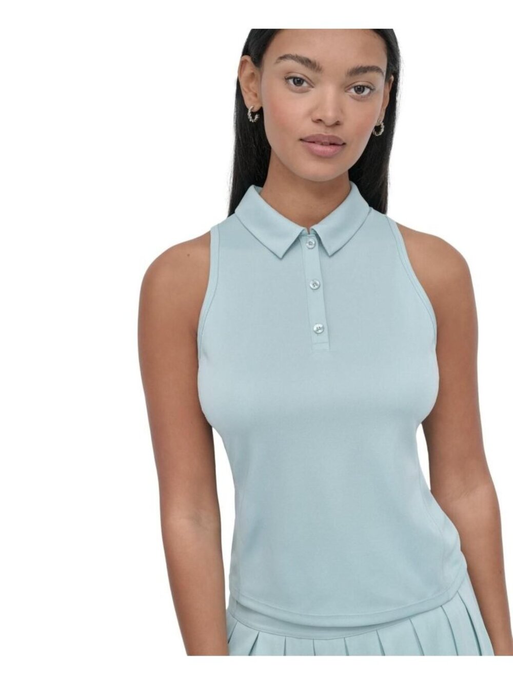 Dkny Sport Women's Court Racerback Polo Tank Top - Mineral M - Picture 4 of 5